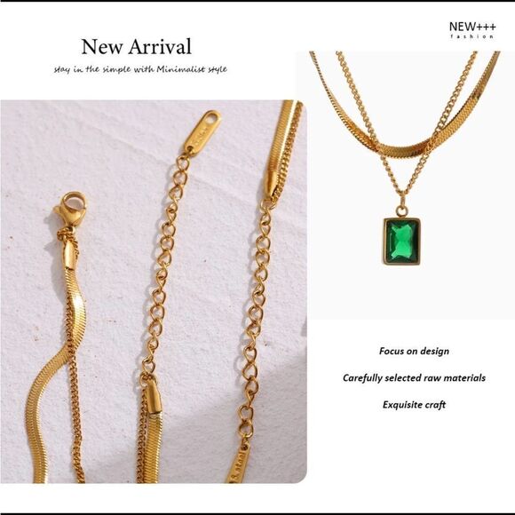 #15 18K Gold Plated Unique Crystal Necklace - Picture 7 of 10